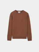 Basic R-Ausschnitt Kaschmirpullover Cognac - Gobi Cashmere