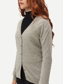 Damen V-Ausschnitt Strickjacke Dämmerung Blau | GOBI Cashmere