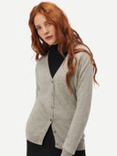 Damen V-Ausschnitt Strickjacke Dämmerung Blau | GOBI Cashmere