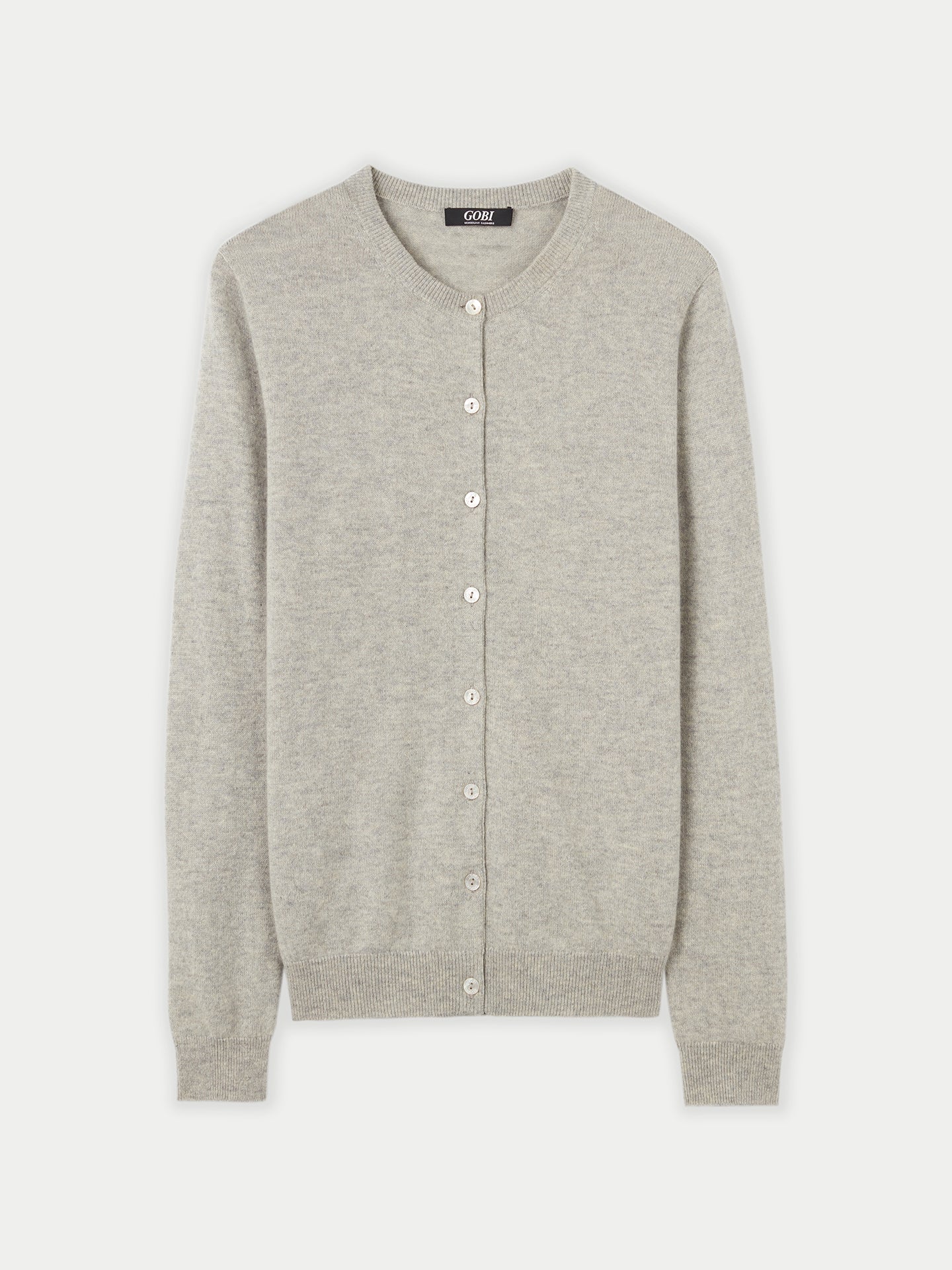 R-Ausschnitt Kaschmirstrickjacke