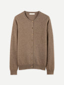 Damen R-Ausschnitt Kaschmirstrickjacke Taupe | GOBI Cashmere