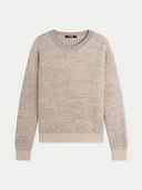 Tweedmuster Kaschmirpullover mit Rundhalsausschnitt