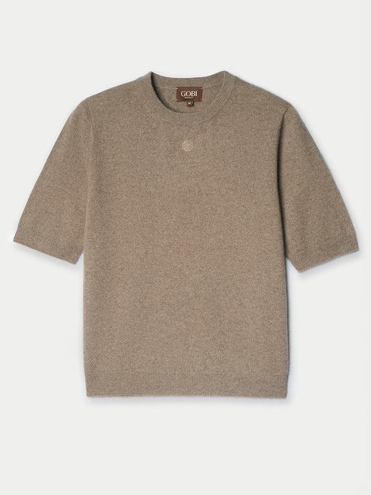 Kaschmir-Pullover mit kurzen Ärmeln