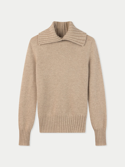 Kaschmir-Pullover mit Umklapp-Rollkragen