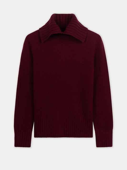 Kaschmir-Pullover mit Umklapp-Rollkragen