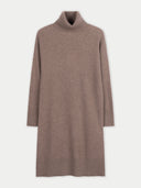 Nahtloses Kaschmir-Kleid mit Rollkragen Taupe - Gobi Cashmere