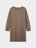 Strickkleid mit Rundhalsausschnitt Taupe - Gobi Cashmere