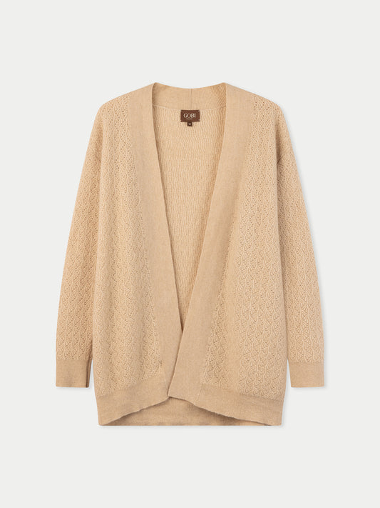 Damen Offener Kaschmir-Cardigan mit Struktur | GOBI Cashmere
