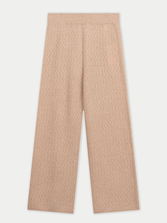 Weite Ajour-Strick Kaschmir-Hose für Damen | GOBI Cashmere