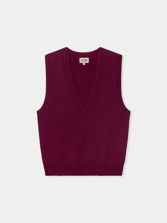 Damen Kaschmirweste mit V-Ausschnitt mit Relaxed Fit