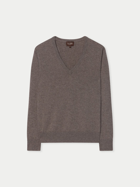 Damen Kaschmirpullover mit V-Ausschnitt