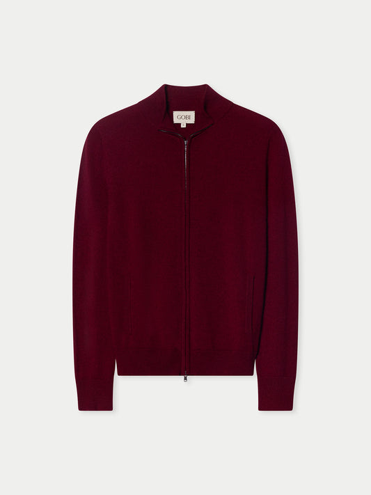 Zeitloser Kaschmir Strickjacke mit Reißverschluss