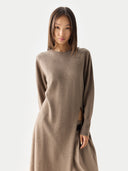Kaschmir-Maxikleid Mit Seitenschlitz Taupe - Gobi Cashmere