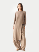 Kaschmir-Maxikleid Mit Seitenschlitz Taupe - Gobi Cashmere