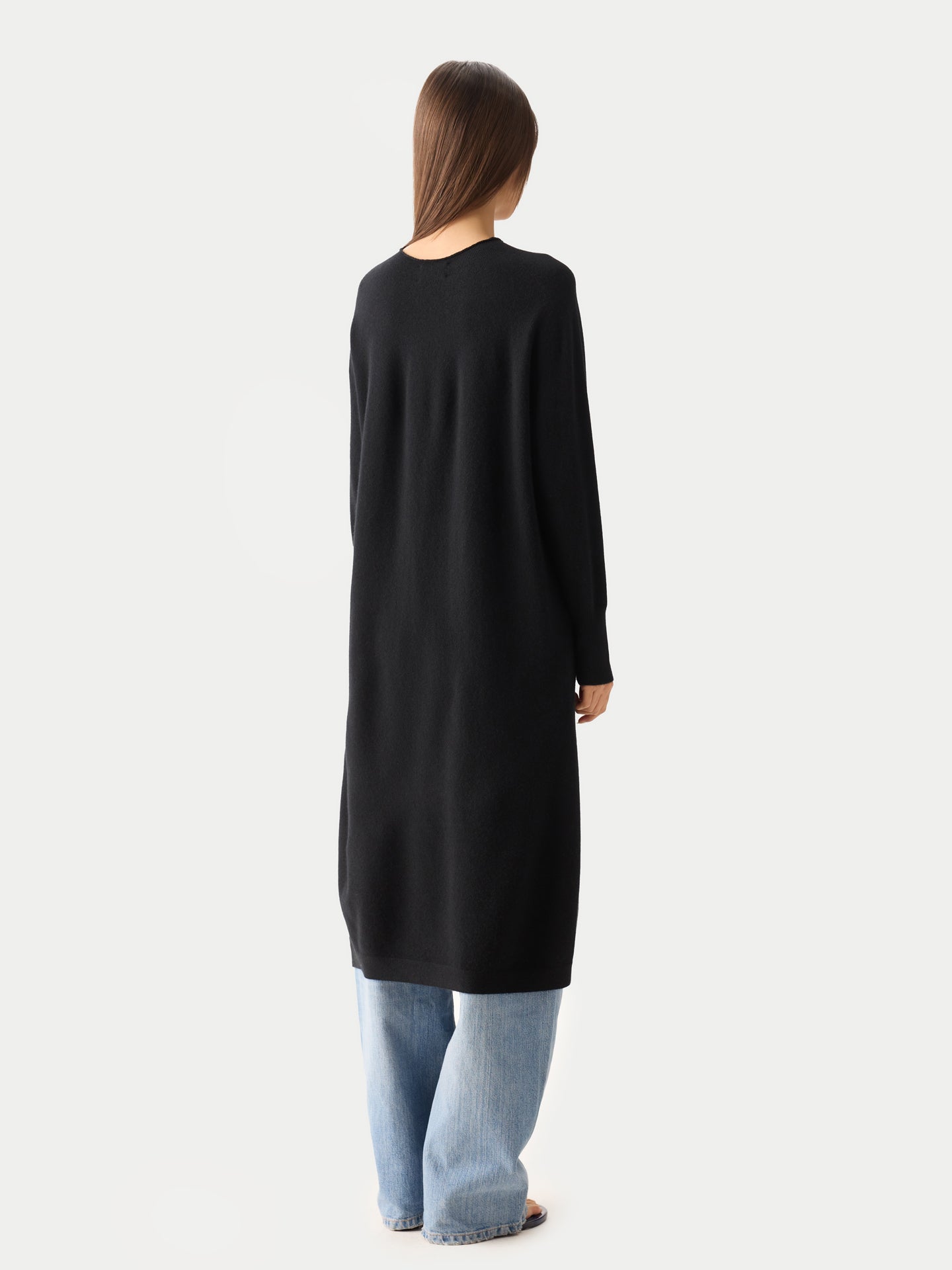 Kaschmir-Maxikleid Mit Seitenschlitz Schwarz - Gobi Cashmere