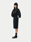 Kaschmir-Kleid mit skulpturaler Silhouette Schwarz - Gobi Cashmere