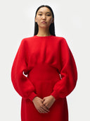 Kaschmir-Kleid mit skulpturaler Silhouette Fiery Red - Gobi Cashmere