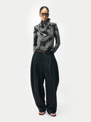 Kaschmir-Seiden-Pullover mit Seilknoten-Print