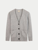 Damen Kakao Lockerer Kaschmir-Cardigan mit Knöpfen | Gobi Cashmere