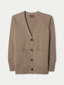 Damen Kakao Lockerer Kaschmir-Cardigan mit Knöpfen | Gobi Cashmere