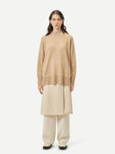 Women's Organic Colour Loose-Fit Cashmere Sweater Beige - Gobi Cashmere