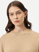 Women's Organic Colour Loose-Fit Cashmere Sweater Beige - Gobi Cashmere