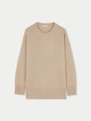 Women's Organic Colour Loose-Fit Cashmere Sweater Beige - Gobi Cashmere