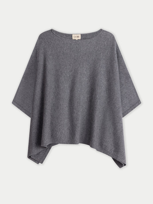 Kaschmir-Poncho mit U-Boot-Ausschnitt