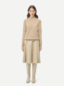 Naturfarbe Basic Stehkragenpullover aus Kaschmir Warmes Gray - Gobi Cashmere