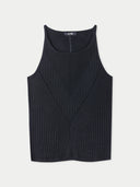 Damen Schwarz Ärmelloses Top aus Seide-Kaschmir | Gobi Cashmere