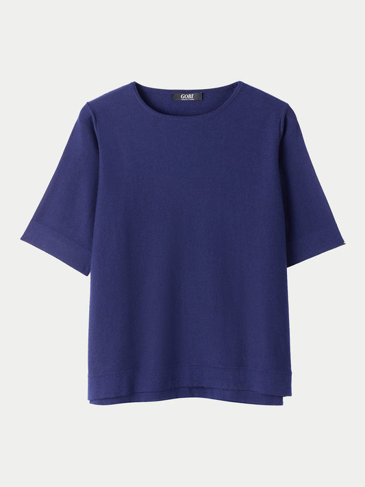 T-Shirt mit Box-Cut aus Baumwoll-Seiden-Kaschmir-Mischung