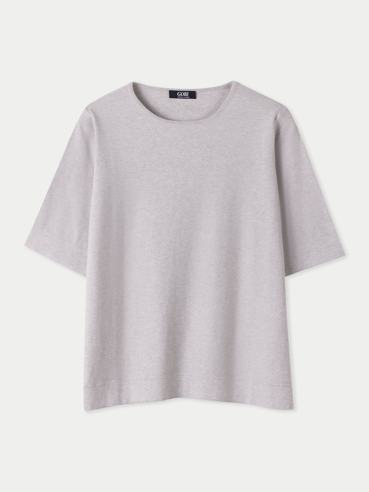 T-Shirt mit Box-Cut aus Baumwoll-Seiden-Kaschmir-Mischung