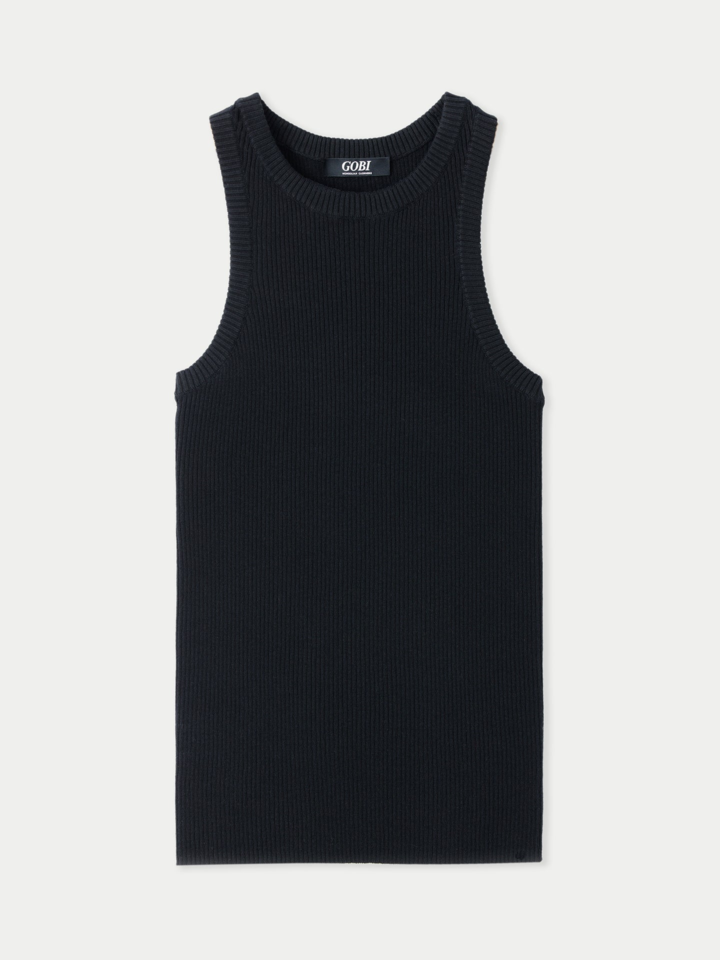 Geripptes Tank-Top aus Baumwoll-Seiden-Kaschmir-Mischung