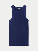 Geripptes Baumwoll-Seiden-Kaschmir-Top| GOBI Cashmere