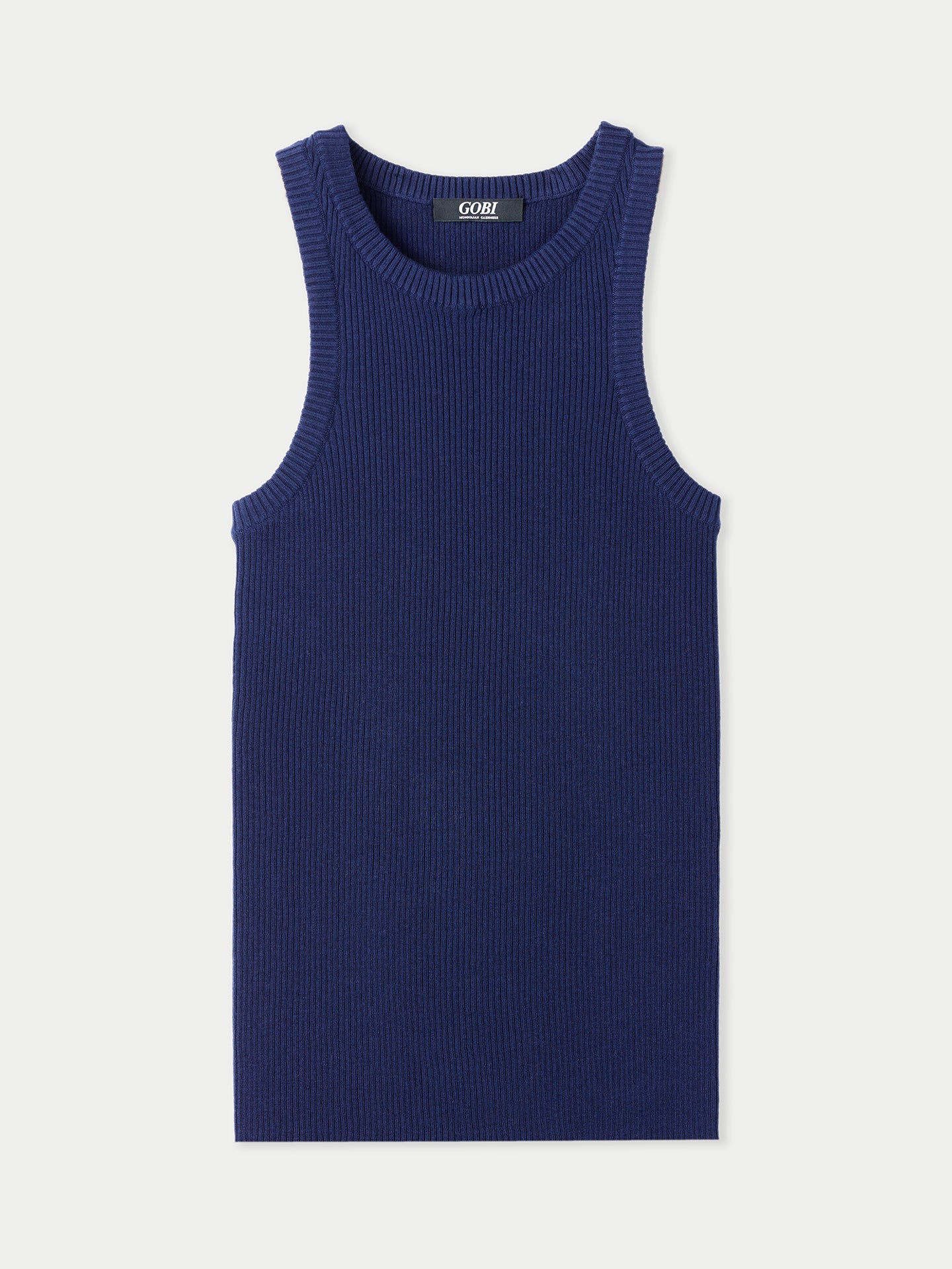 Geripptes Tank-Top aus Baumwoll-Seiden-Kaschmir-Mischung