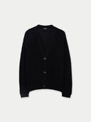 Warme, bequeme Baumwoll-Kaschmir Strickjacke | GOBI Cashmere #color_schwarz