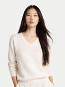 Damen V-Ausschnitt Pullover Off White | GOBI Cashmere