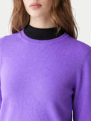 Damen Basic R-Ausschnitt Pullover Dusted Peri | GOBI Cashmere