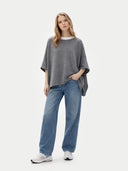 Kaschmir-Poncho mit U-Boot-Ausschnitt