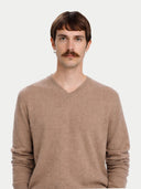 Herren V-Ausschnitt Pullover Taupe | GOBI Cashmere