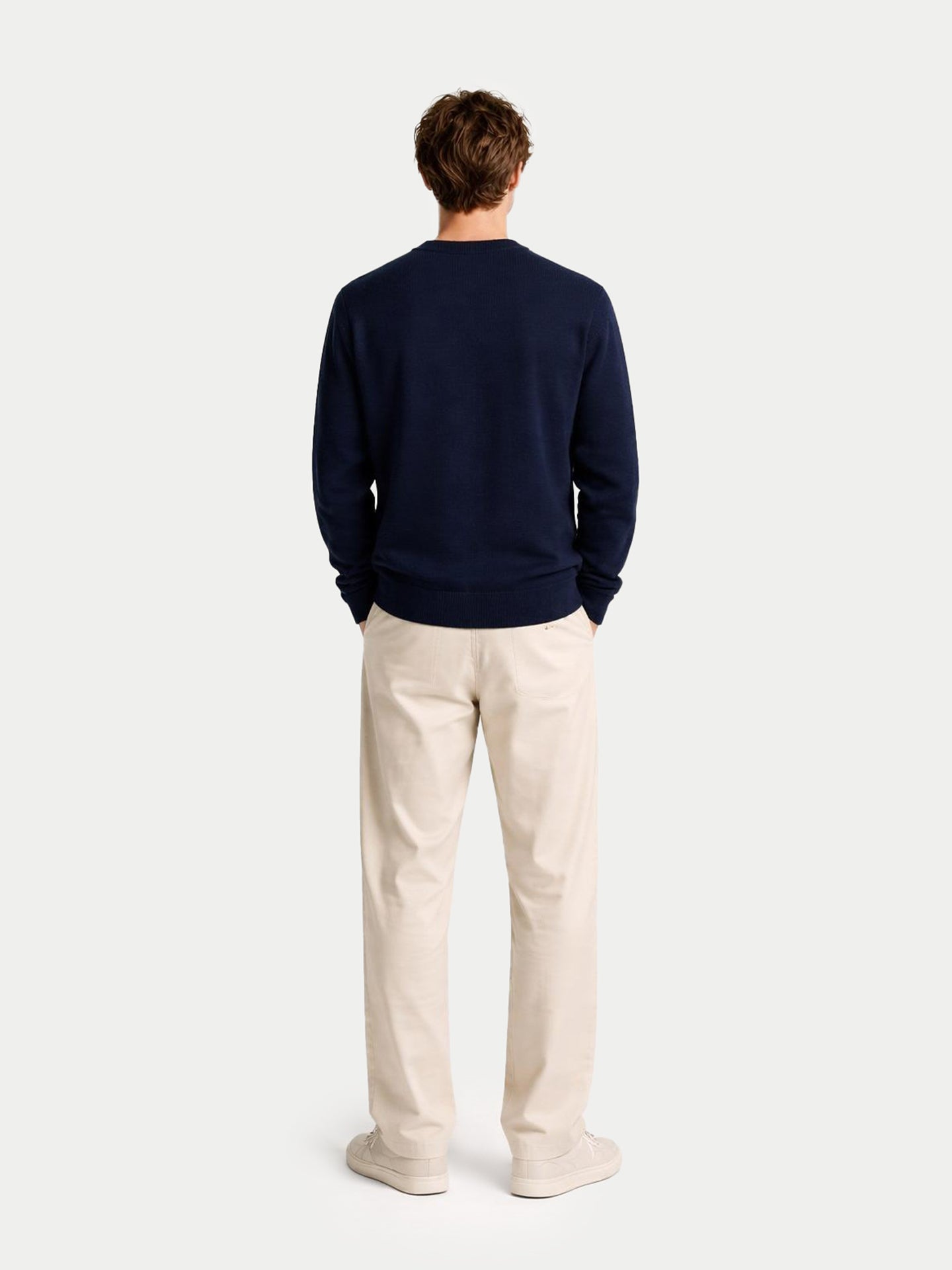 Basic Kaschmirpullover mit R-Ausschnitt