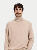 Naturfarbe Basic Kaschmir Rollkragenpullover