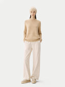 Kaschmir Set Damen Pullover und Mütze Beige - Gobi Cashmere