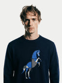 Herren Kaschmirpullover mit Pferde-Intarsie | GOBI DE