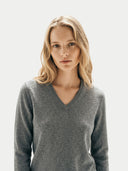 Damen Kaschmirpullover mit V-Ausschnitt