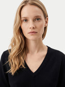 Kaschmirpullover mit tiefem V-Ausschnitt