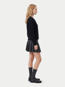 Kaschmir-Strickjacke mit Zopfmuster und Rundhalsausschnitt