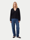 Kaschmir-Pullover mit tiefem V-Ausschnitt