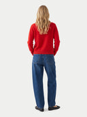 Kaschmir-Pullover mit tiefem V-Ausschnitt