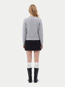 Kaschmir-Strickjacke mit Rundhalsausschnitt und Zopfmuster